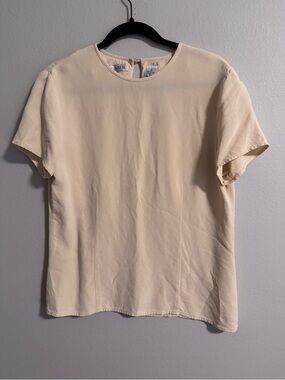 CHAUS 100% Silk Blouse Small TEAR